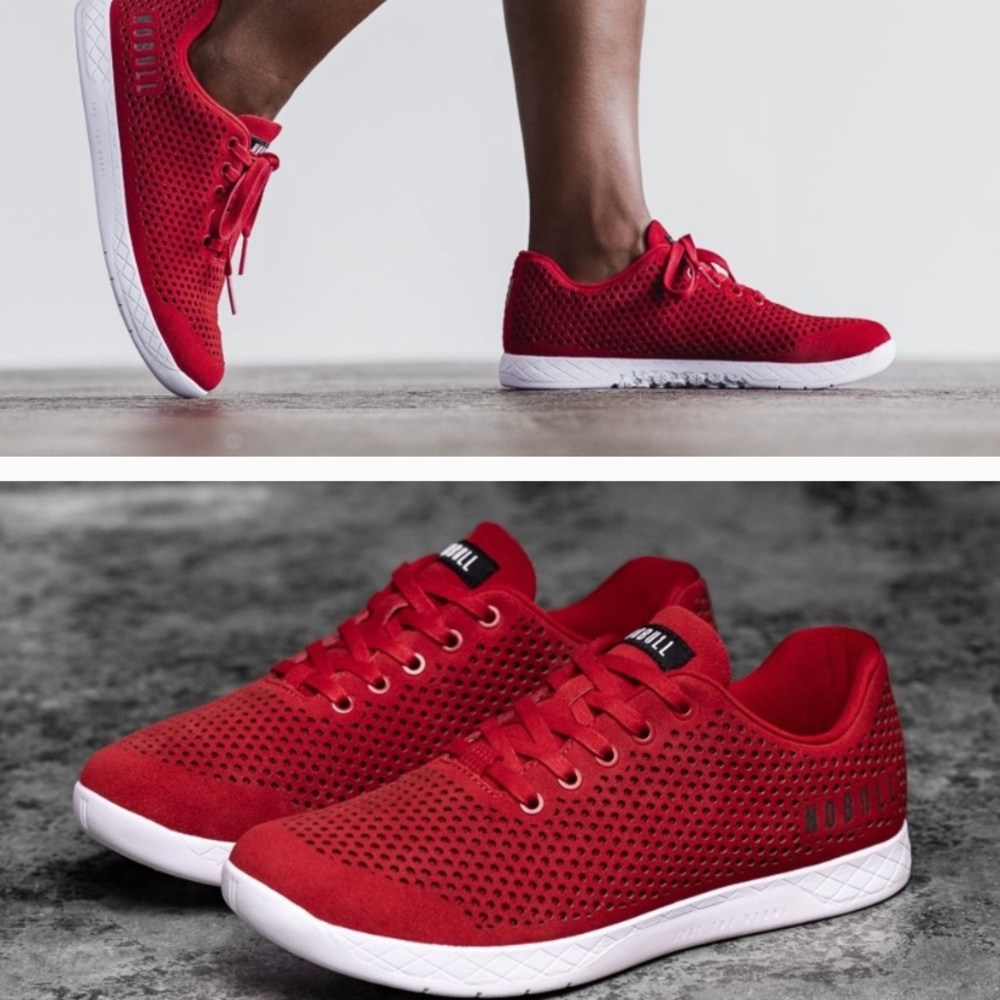 NOBULL PROJECT RACING RED SUADE TRAINERS SZ 9